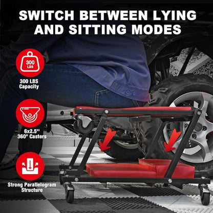 36" Rolling Foldable Car Creeper Automotive Creeper