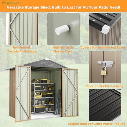 6x4FT Outdoor Storage Shed