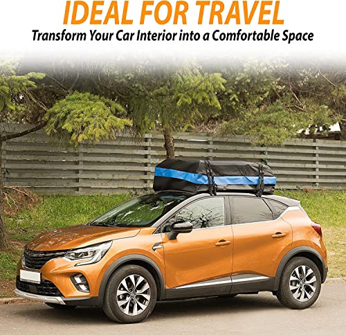 Zone Tech 21 Cubic Feet Car Rooftop Cargo Bag Carrier Soft Shell Waterproof Protective Tear and Dust Resistant Includes 6 Hooks
