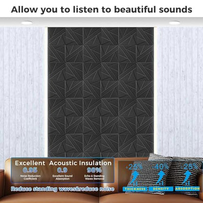 12 Pack Large Fold Soundproof Wall Panels (12 Count)