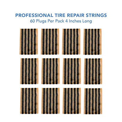 60 pcs 4" Black Tire Repair Strings Tire Repair Plugs (60 Count)