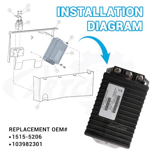 1510A-5201/1510A-5251 Golf Cart DC Motor Controller Suitable for 2000-2008 Club Car DS/Precedent Golf Cart, Black 48V 250A DC Controller Replace OEM# 1510A-5201/1510A-5251