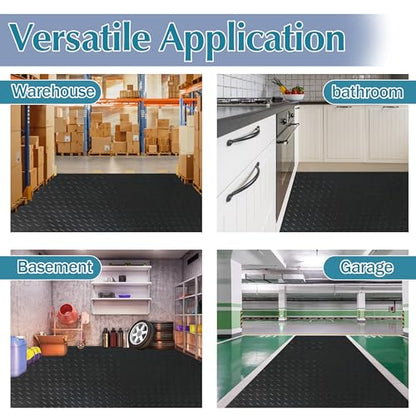 7.5'x17' Garage Floor Mat Diamond PVC Garage Flooring Anti