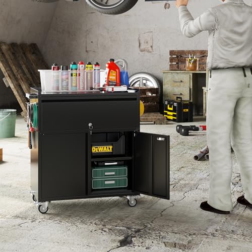 Metal Garage Storage Cabinet with Wheels