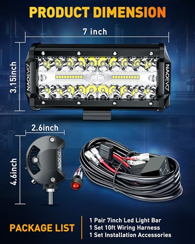 7 Inch LED Light Bar (2 Count)