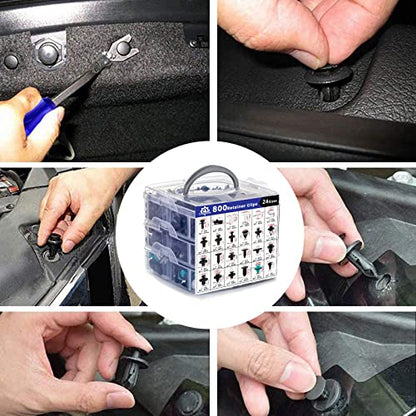 801pcs Car Push Retainer Clips with 24 Popular Push Pins for Auto Parts (801 Count)