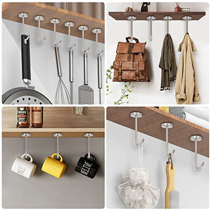 Coat Hooks Wall Mount Hooks for Hanging Hat Hurse Robe (6 Count)
