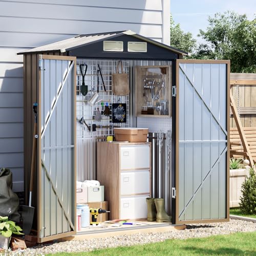 5 x 3 FT Storage Shed with Floor Frame for Backyard