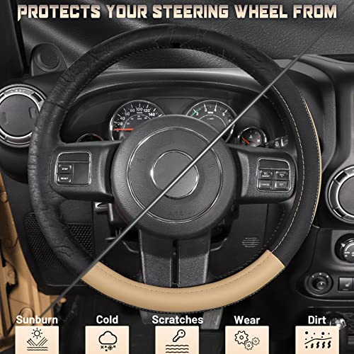 Car Steering Wheel Cover for F150 Tundra Range Rover 15.5"