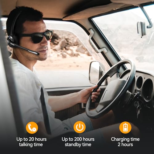Wireless Bluetooth Headset with Noise Cancelling Microphone