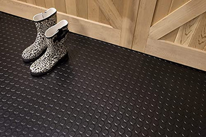 Large Coin Pattern Vinyl Garage Floor Protector Mat
