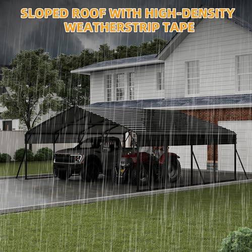 20 x 20 FT Metal Carport with Galvanized Steel Roof