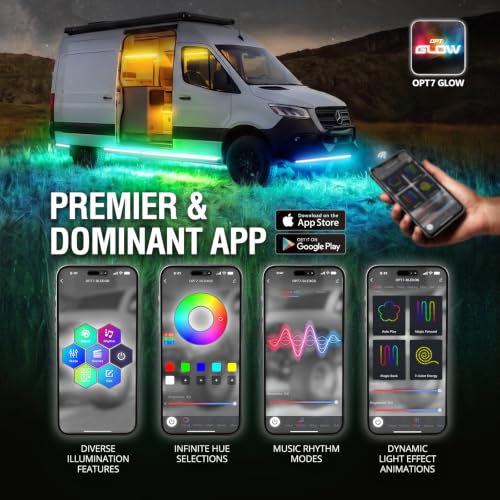Aura DreamColor Underglow Chasing Lights for RV with APP & Remote (6 Count)
