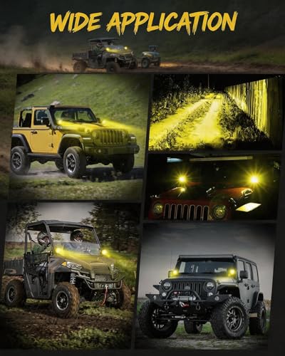 2PCS 4 Inch Amber LED Fog Lights 90W Round Off Road Driving Lights (2 Count)
