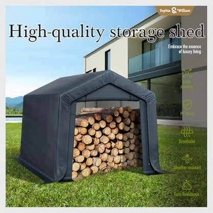 Storage Shed 8x12 ft Portable Garage Heavy Duty Carport