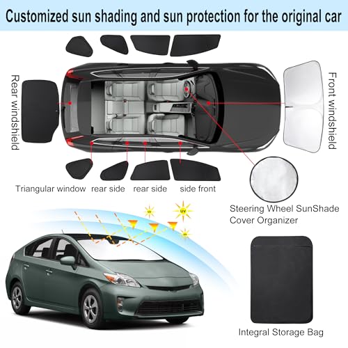 Window Shades for Toyota Prius Hatchback 2010 (10 Count)