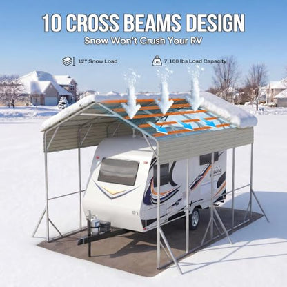 14x20x15 FT RV Metal Carport
