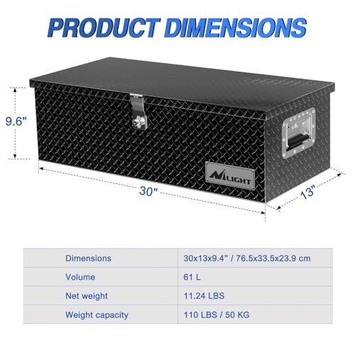 30 Inch Truck Tool Box Heavy Duty Aluminum Diamond Plate Toolboxes