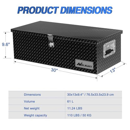 30 Inch Truck Tool Box Heavy Duty Aluminum Diamond Plate Toolboxes