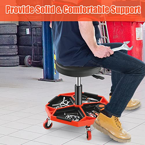 Adjustable Mechanic Rolling Stool