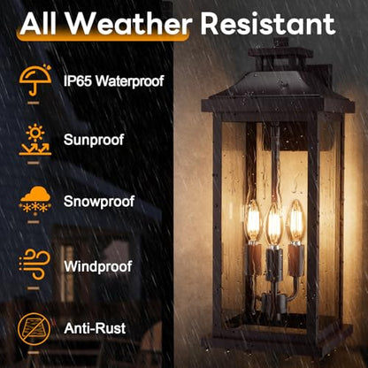20" Oil Rubbed Bronze Outdoor Light Fixtures for House 2 Pack (2 Count)