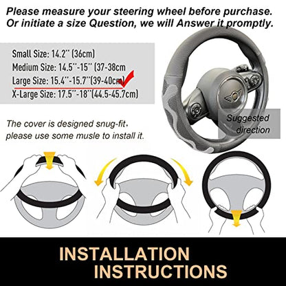 Large Size Comfy Grip Steering Wheel Cover 15.75 Inch