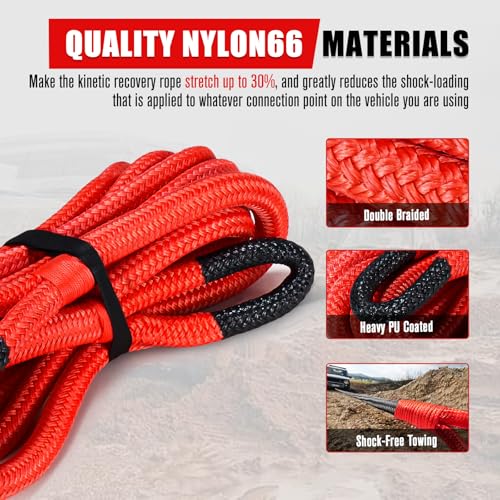 Kinetic Recovery Rope Kit with 2 Soft Shackles