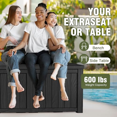 150 Gallon Outdoor Storage Box Patio Deck Box Waterproof