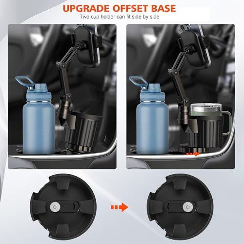 2 Pack Newlest 2 in 1 Phone Mount for Car Cup Holder with Adjustable Base