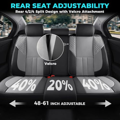 Universal Car Seat Covers for SUVs Sedans Trucks BlackGrey (5 Count)