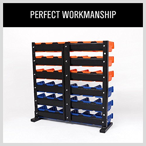 Storage Bins Parts Rack 36Pcs Bin Organizer Garage Plastic Shop Tool