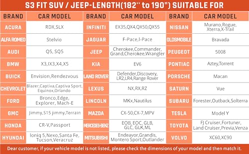 SUV Car Cover Waterproof All Weather Protection with Silver Stripe Design
