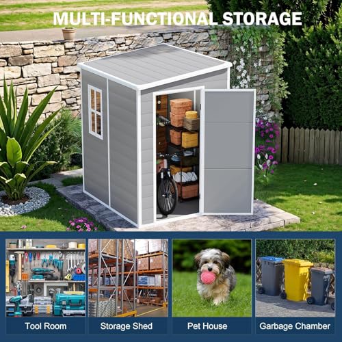 5x3 FT Small Resin Storage Shed with Floor Included