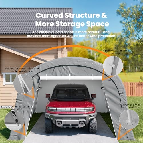 13'×20' Storage Shelter Outdoor Round Carport
