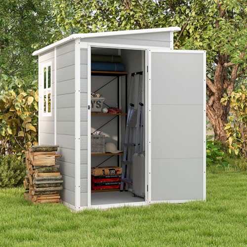5 x 4 FT Plastic Outdoor Storage Shed with Floor