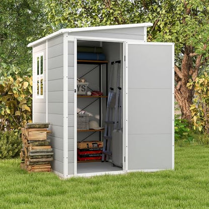 5 x 4 FT Plastic Outdoor Storage Shed with Floor