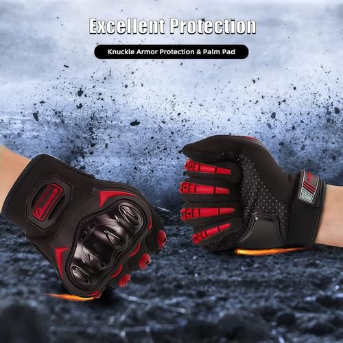 Motorcycle Gloves for Men and Women Touchscreen Guantes Para Motocicleta Hombre for Powersports BMX ATV MTB Motocross Scooter Dirt Bike Riding Gloves Motorcycle Mens Helmets Accessories