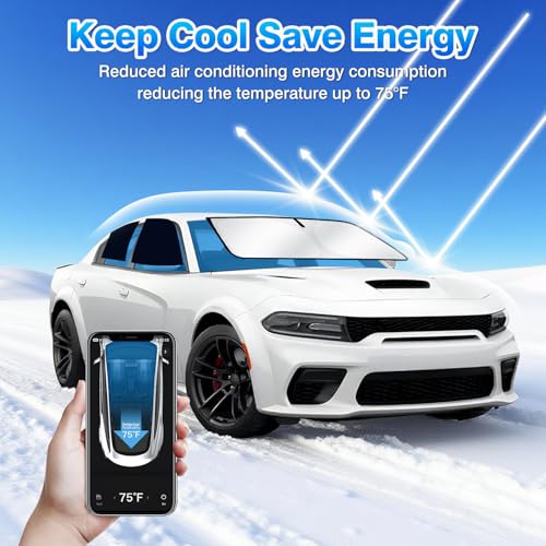 Windshield Sun Shade for Dodge Charger 2011 (6 Count)