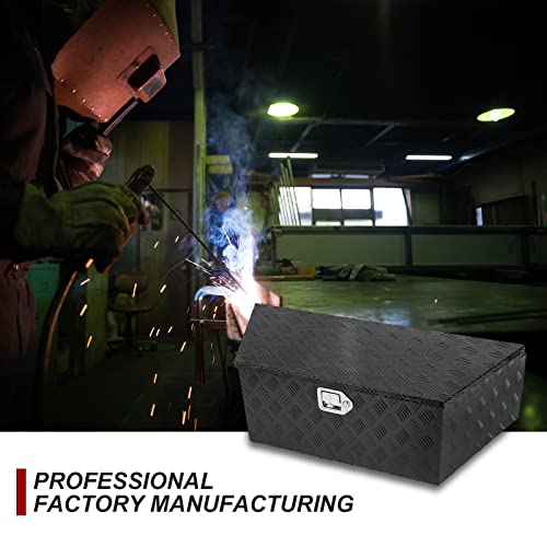 39 Inch Heavy Duty Aluminum Stripes Plated Tool Box Pick Up Truck Bed RV Trailer Tongue Toolbox Waterproof Storage Organizer with Lock and Keys