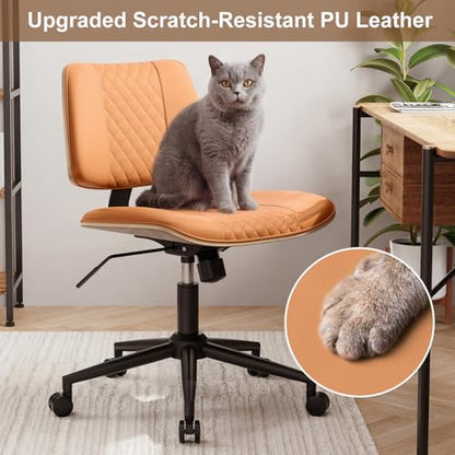 Modern Armless Office Chair with Wheels