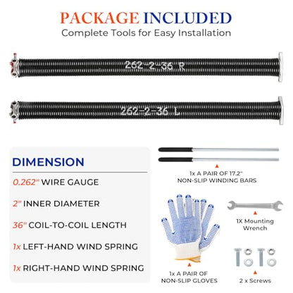 Garage Door Torsion Springs Pair (2 Count)