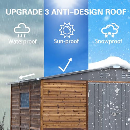 8x10 FT Outdoor Storage Shed with Windows