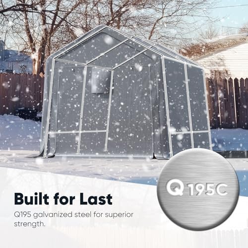 8x12FT Long Storage Shed Kayak Shelter with Roll
