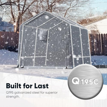 8x12FT Long Storage Shed Kayak Shelter with Roll
