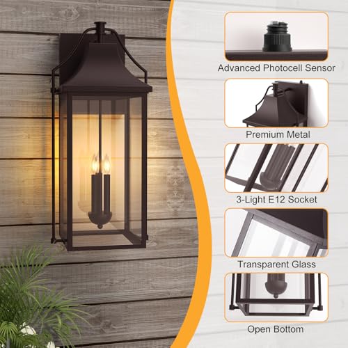 25IN Dusk to Dawn Outdoor Wall Sconce