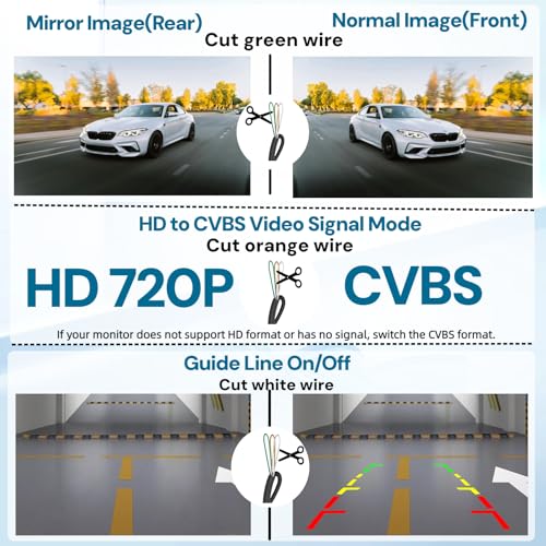X1P HD Backup Camera License Plate Rear View Camera for Car