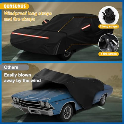 QUNSUNUS Waterproof Car Cover for Chevelle Malibu SS Sedan
