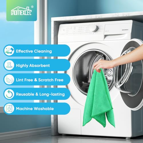 Green Microfiber Cleaning Cloth (12 Count)