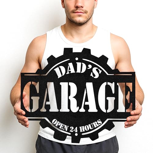 Custom Garage Workshop Metal Sign Personalized Tool Name Wall Art for Car Truck Mechanic Shop Decor Durable Steel Sign for Dad Husband Men’s Auto Workspace or Fence