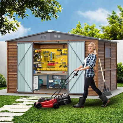 8x10 FT Outdoor Storage Shed with Windows